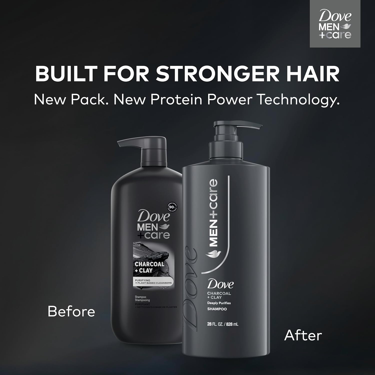 DOVE_MEN_+_CARE_Shampoo_1_count_Charcoal_+_Clay_for_Real_Hair_that_Powers_Up_Hair_Strength,_with_Deep_Purifying_Benefits,_28_Fl_oz