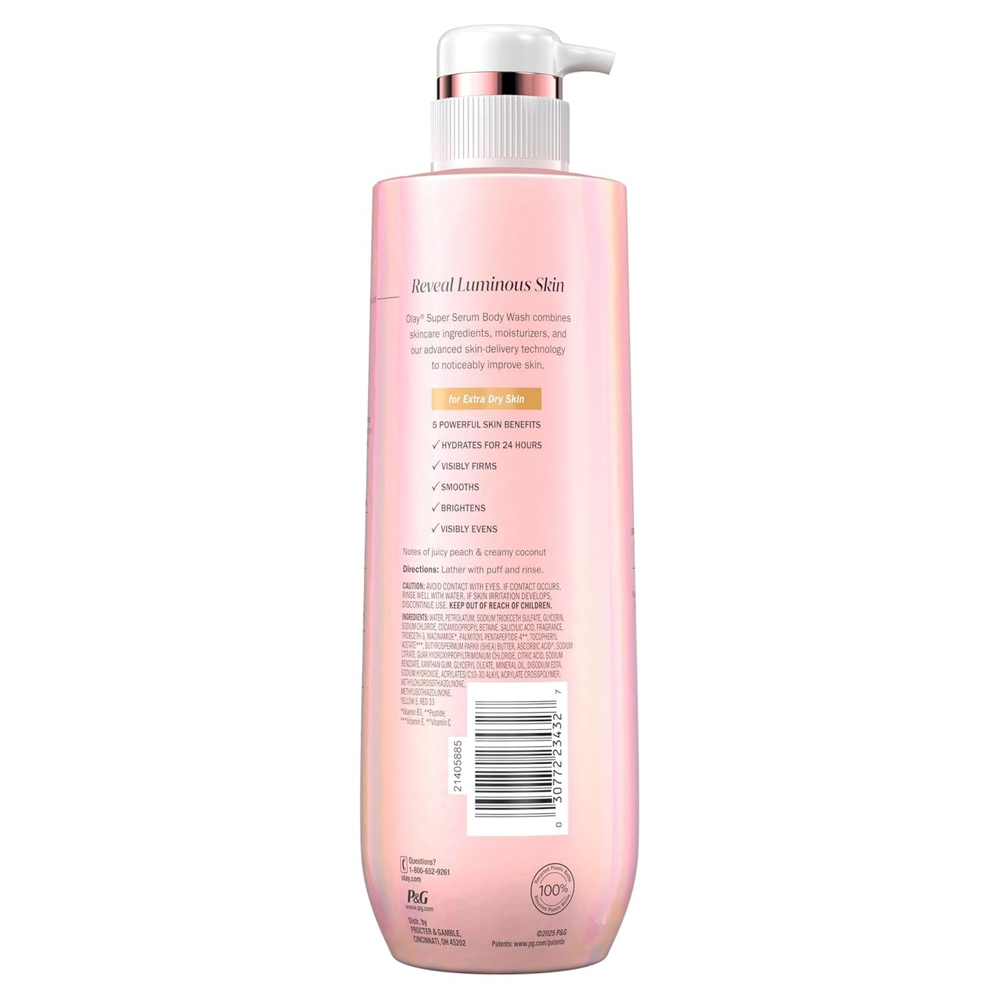 Olay_Super_Serum_Body_Wash_for_Extra_Dry_Skin,_24hr_Long_Lasting_Rich_Hydration,_5+_Ingredient_Complex_for_Bright,_Even,_Firm,_&_Luminous_Skin,_with_Collagen_Peptide,_Vitamin_C_&_Shea_Butter,_20_fl_oz