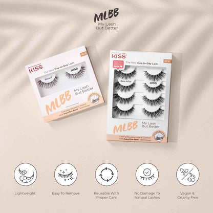 KISS My Lash But Better, False Eyelashes, 12mm, Includes 1 Pair Of Lash, Easy to Apply, Reusable Lash Clusters