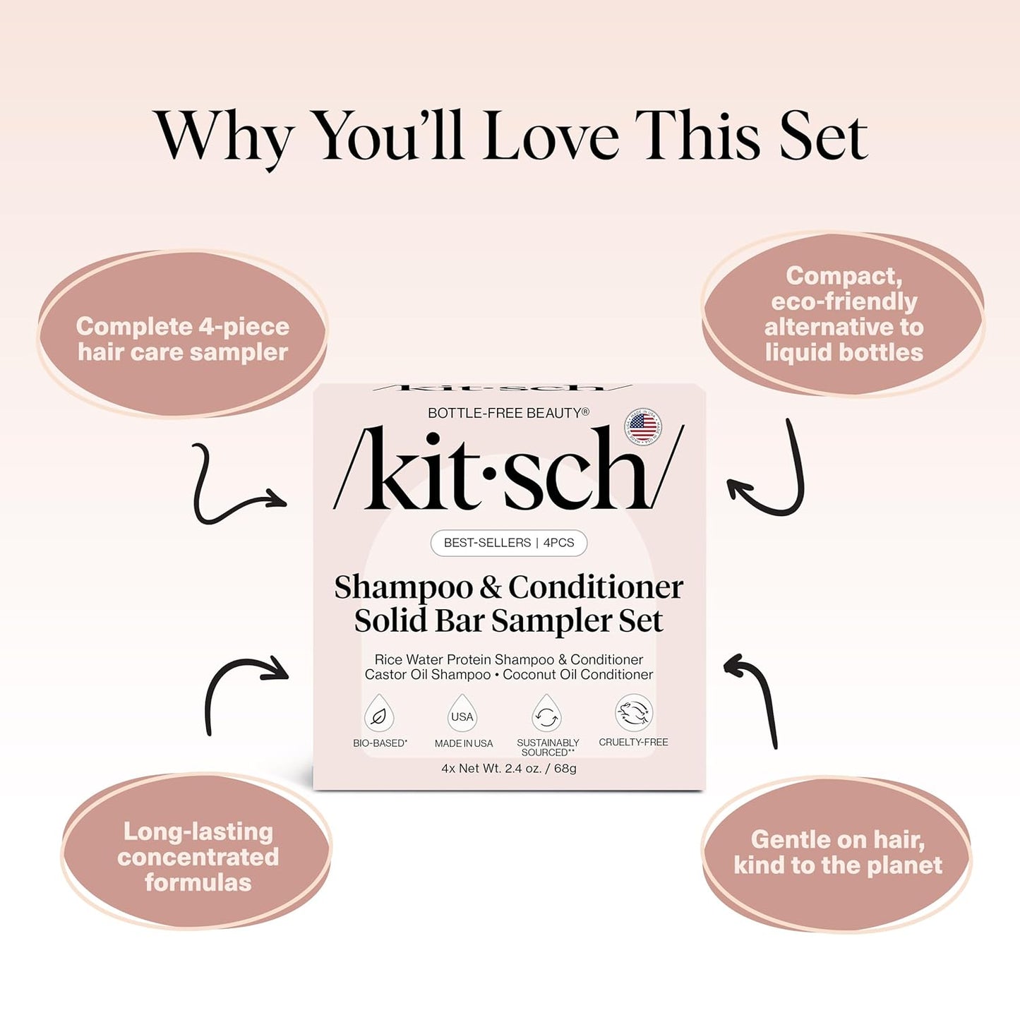 Kitsch_Shampoo_and_Conditioner_Set_-_4pc_Sampler_Bars_with_Rice_Water_Shampoo_and_Conditioner,_Castor_Oil_Shampoo_&_Coconut_Oil_Conditioner_-_Bottle-Free_Beauty_for_Hair_Growth,_Repair_&_Moisture