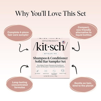 Kitsch_Shampoo_and_Conditioner_Set_-_4pc_Sampler_Bars_with_Rice_Water_Shampoo_and_Conditioner,_Castor_Oil_Shampoo_&_Coconut_Oil_Conditioner_-_Bottle-Free_Beauty_for_Hair_Growth,_Repair_&_Moisture