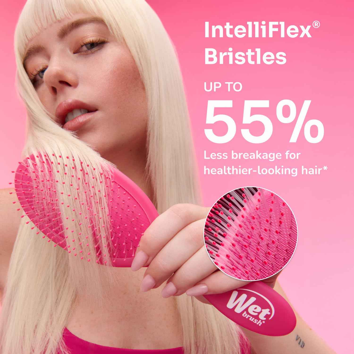 Wet Brush Shower Hair Brush Detangler - Exclusive Ultra-soft IntelliFlex Bristles - Minimizes Pain And Protects Against Split Ends and Breakage - Comb For Women, Men, Wet & Dry Hair