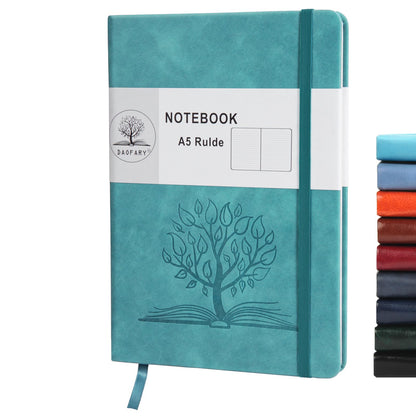 Daofary A5 Journal Notebook, Leather Ruled Notebooks 160 Pages Diary 100gsm Thick Paper Writing Hardcover Notebook with Pocket for Work Men Woman 8.4 x 5.7 in