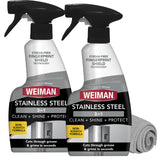Weiman Stainless Steel Cleaner & Polish, Anti Fingerprint Spray Stainless Steel Cloth, Water Spots & Grease, No Streaks or Residue, Safe for Metal Polish, Chrome, Appliances, Sinks & Grills
