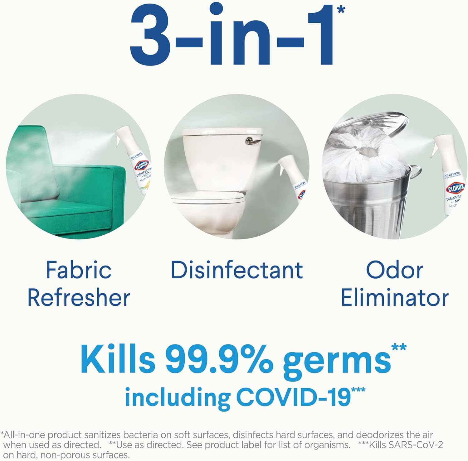 Clorox Disinfecting Mist, Lemon and Orange Blossom, 1 Spray and 1 Refill