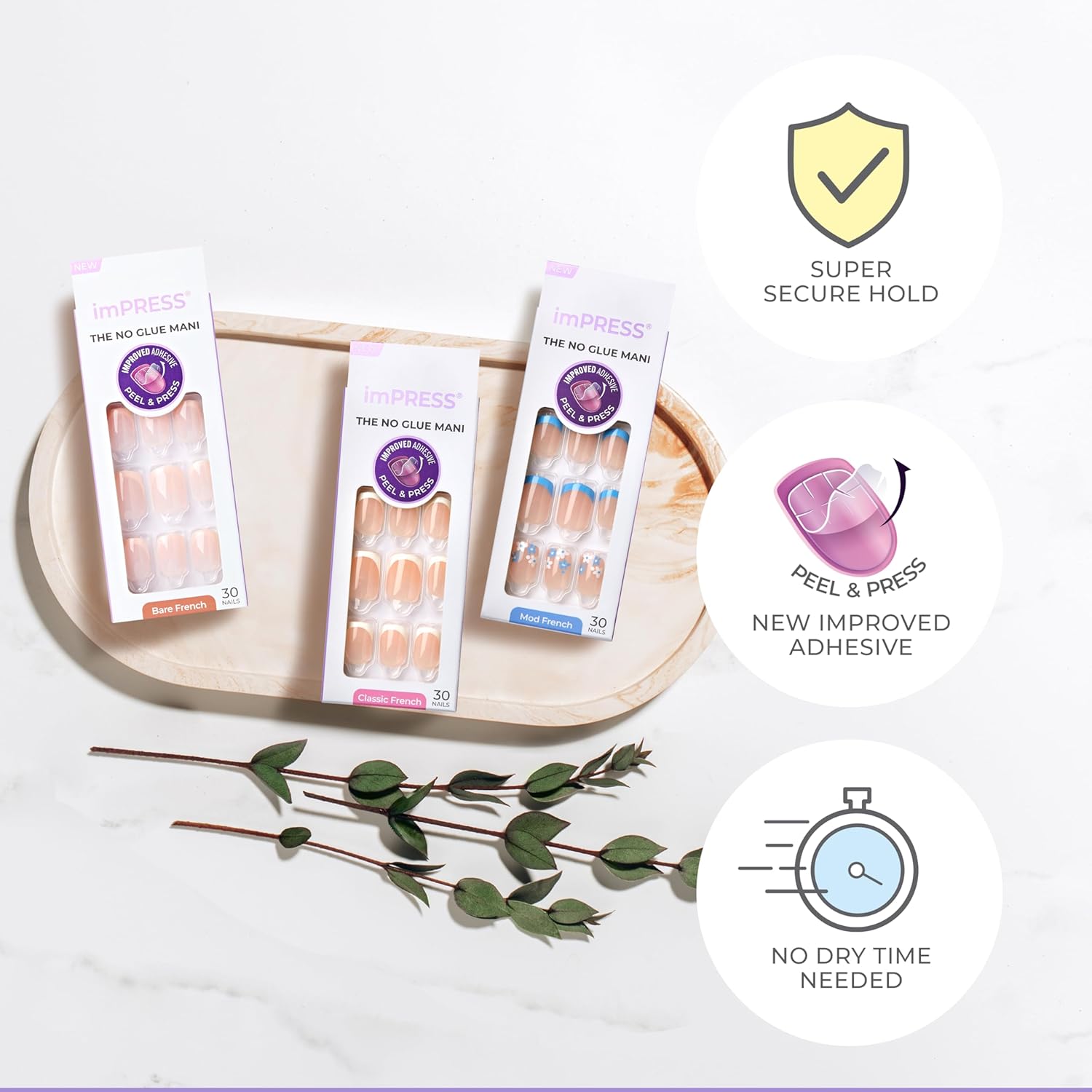 KISS_imPRESS_No_Glue_Mani_Press_On_Nails,_French,_'Ideal',_White,_Medium_Size,_Coffin_Shape,_Includes_30_Nails,_Prep_Pad,_Instructions_Sheet,_1_Manicure_Stick,_1_Mini_File