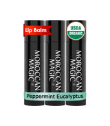 Moroccan Magic Organic Pure Coconut Lip Balm 3 Pack | Ultra-Hydrating Argan & Essential Oil Lip Moisturizer + Vitamin E | Natural Chapstick for Dry Lips | Smooth, Non-Toxic | Organic Lip Balm