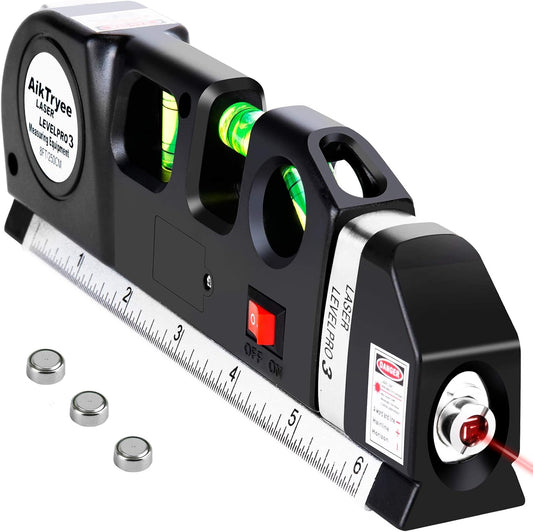 Laser_Level_Line_Tool,_Multipurpose_Laser_Level_Kit_Standard_Cross_Line_Laser_leveler_Beam_Tool_with_Metric_Rulers_8ft/2.5M_for_Picture_Hanging_cabinets_Tile_Walls_by_AikTryee.