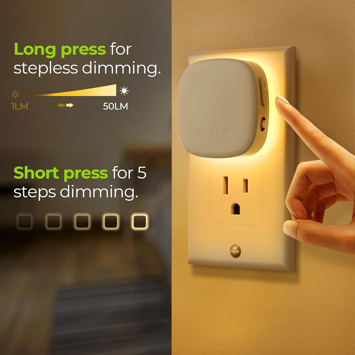 AUVON_Plug-in_LED_Backlit_Night_Light_with_Motion_Sensor_&_Dusk_to_Dawn_Sensor,_Dimmable_Warm_White/Amber_Nightlight_with_1-50_lm_Adjustable_Brightness_for_Bathroom,_Bedroom,_Hallway,_Stairs_(2_Pack)
