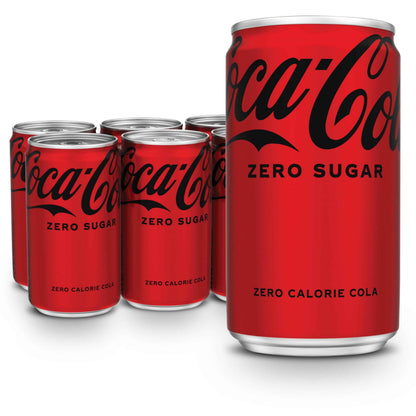 Coke Zero Sugar Mini-Can 7.5 fl oz, 6 Pack (Package May Vary)