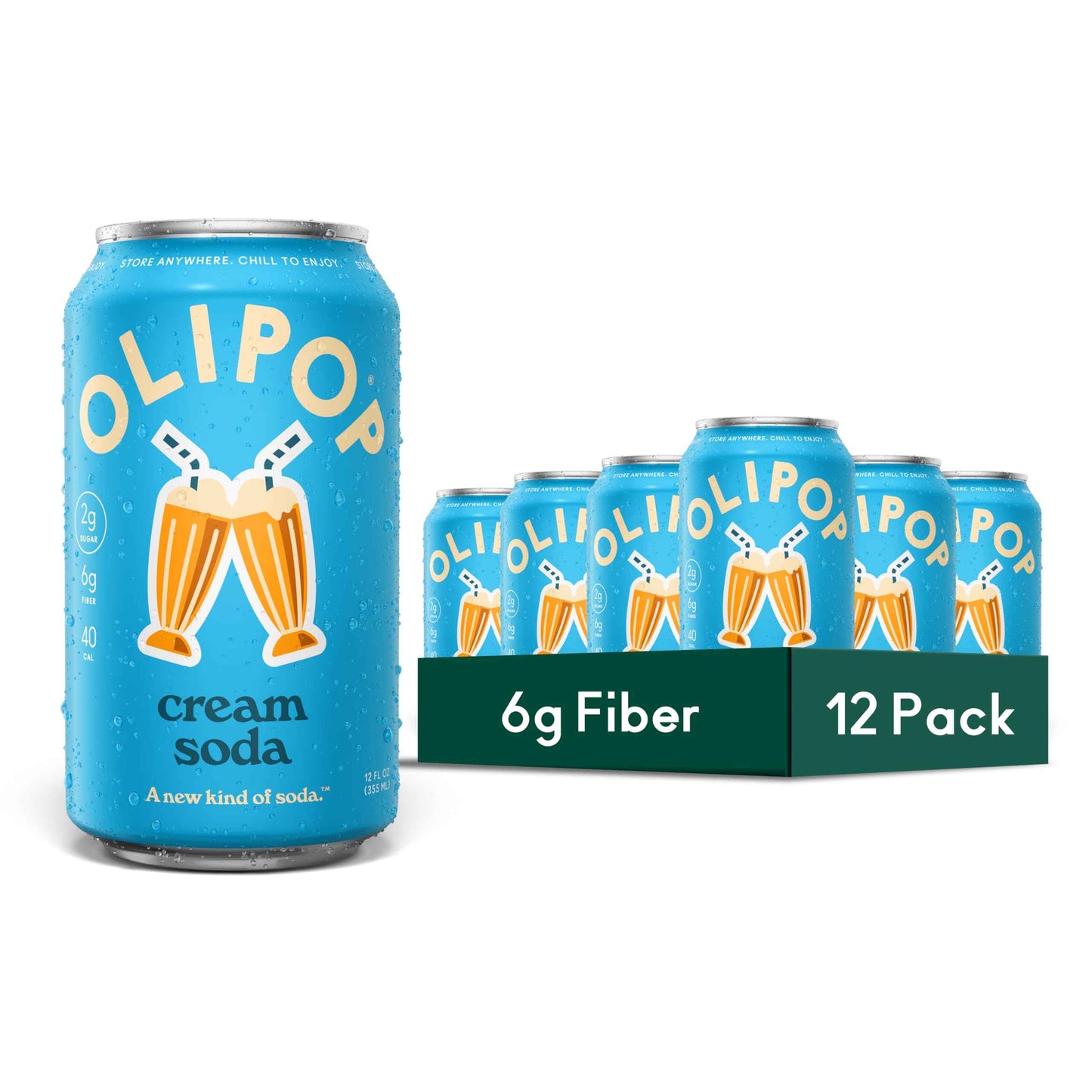 OLIPOP Prebiotic Soda Pop, Pantry Pack Packed with Prebiotics, Fiber, and Botanicals, Gluten Free, GMO Free, 12oz