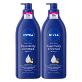 NIVEA Essentially Enriched Body Lotion for Very Dry Skin with Hyaluronic Acid, Almond Oil and Deep Nourishing Serum, 72-Hour Body Moisturizer, 16.9 Fl Oz Pump Bottle