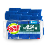 Scotch-Brite Zero Scratch Scrub Sponge, Kitchen Sponges for Cleaning Around the Home, Bathroom & More, Effective + Gentle Dish Scrubber, Best for Nonstick Pots and Pans, Safe on Most Surfaces