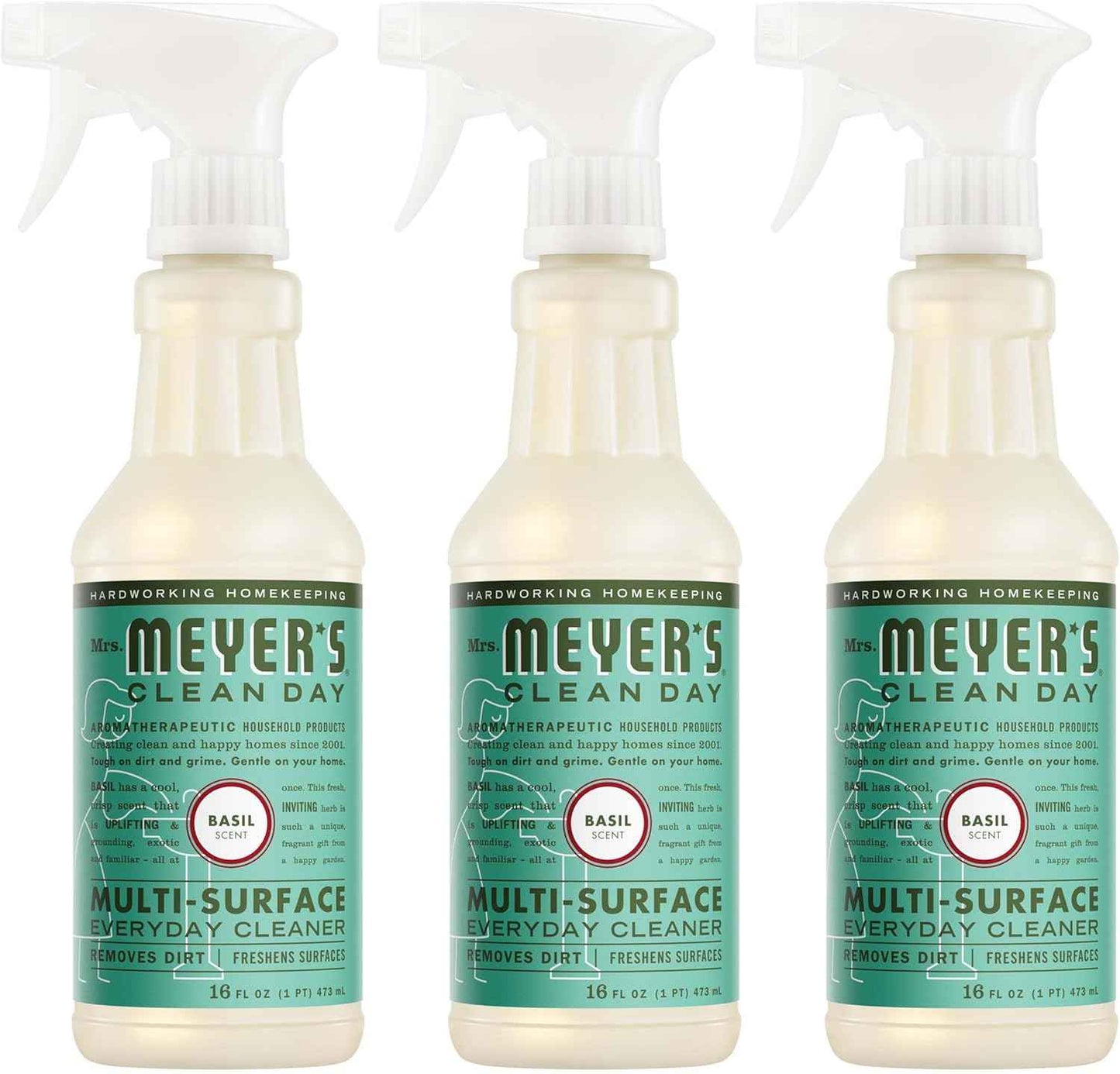 MRS. MEYER'S CLEAN DAY Multi-Surface Everyday Cleaner, Basil Scent, 16 Fl Oz Bottle