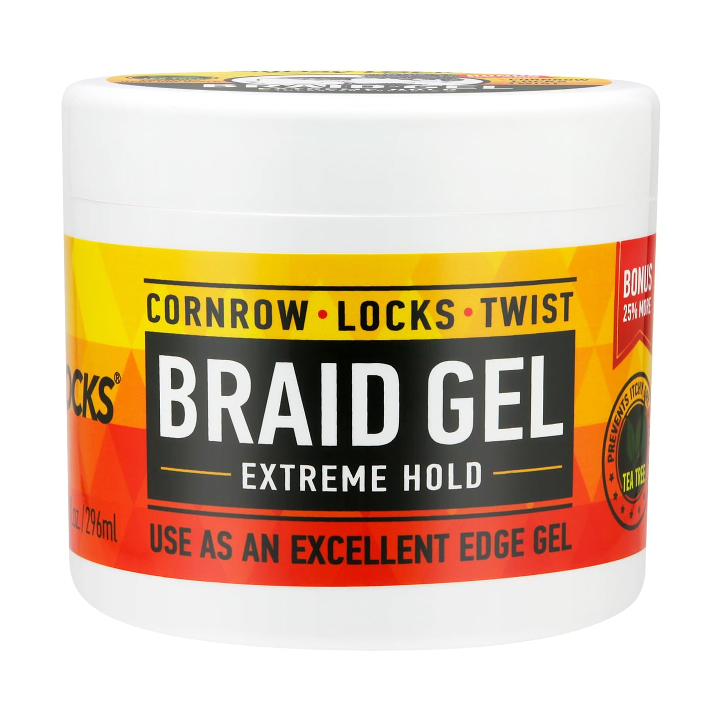 AllDay Locks Braid Gel Extreme Hold - Braiding Gel for Cornrows, Locks, &amp;amp; Twisting, Moisturizing Edge Control for Women and Men, Natural Formula for Extreme Hold - 10 oz Jar