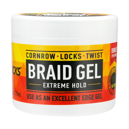 AllDay Locks Braid Gel Extreme Hold - Braiding Gel for Cornrows, Locks, &amp;amp; Twisting, Moisturizing Edge Control for Women and Men, Natural Formula for Extreme Hold - 10 oz Jar