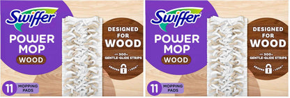 Swiffer PowerMop Wood Mopping Pad Refills for Floor Cleaning, 11 Count