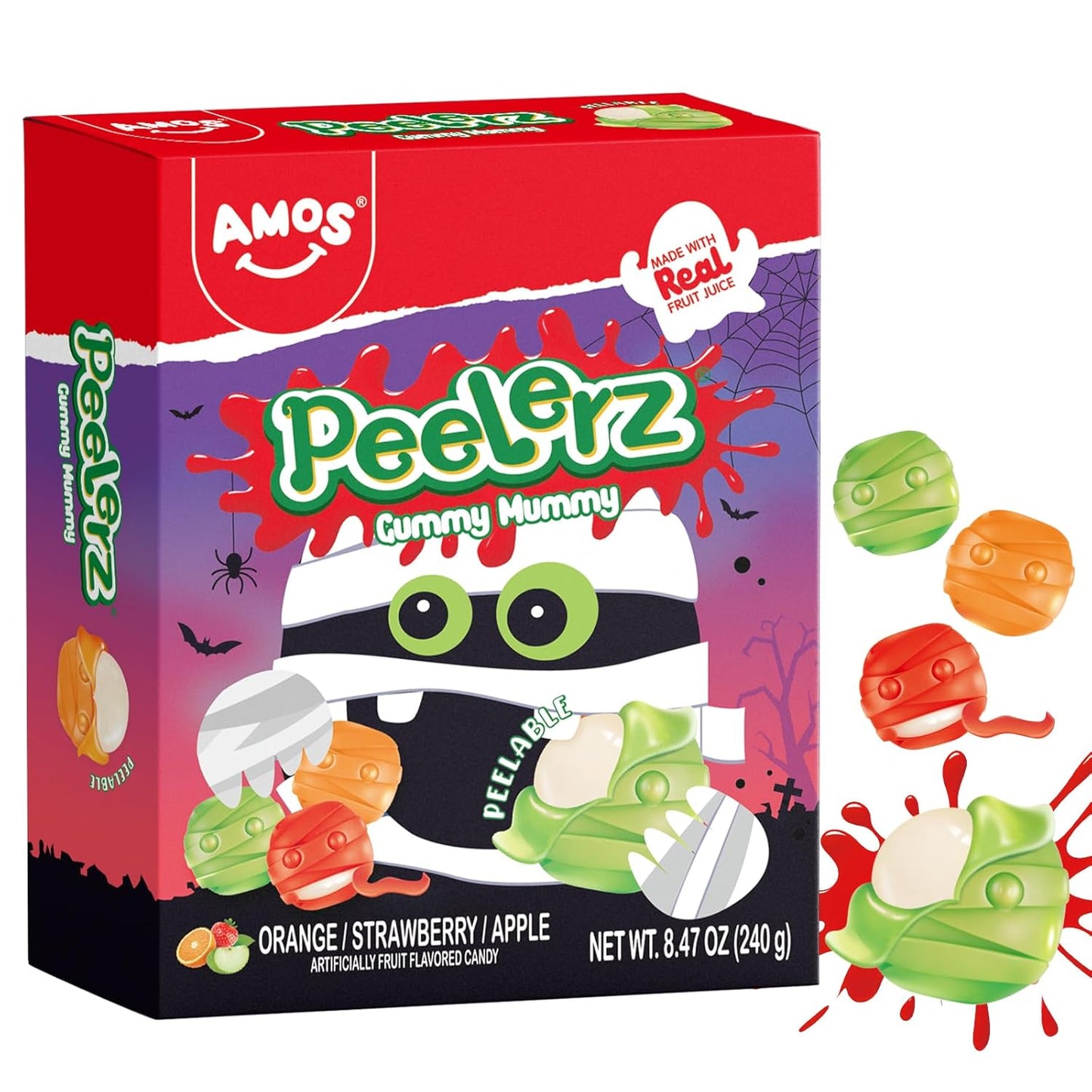 Amos 4D Gummy Body Parts Halloween Candy – Spooky Gummy Snacks Fun Halloween Candy for Trick-or-Treat & Party Favors - Eco House Kit