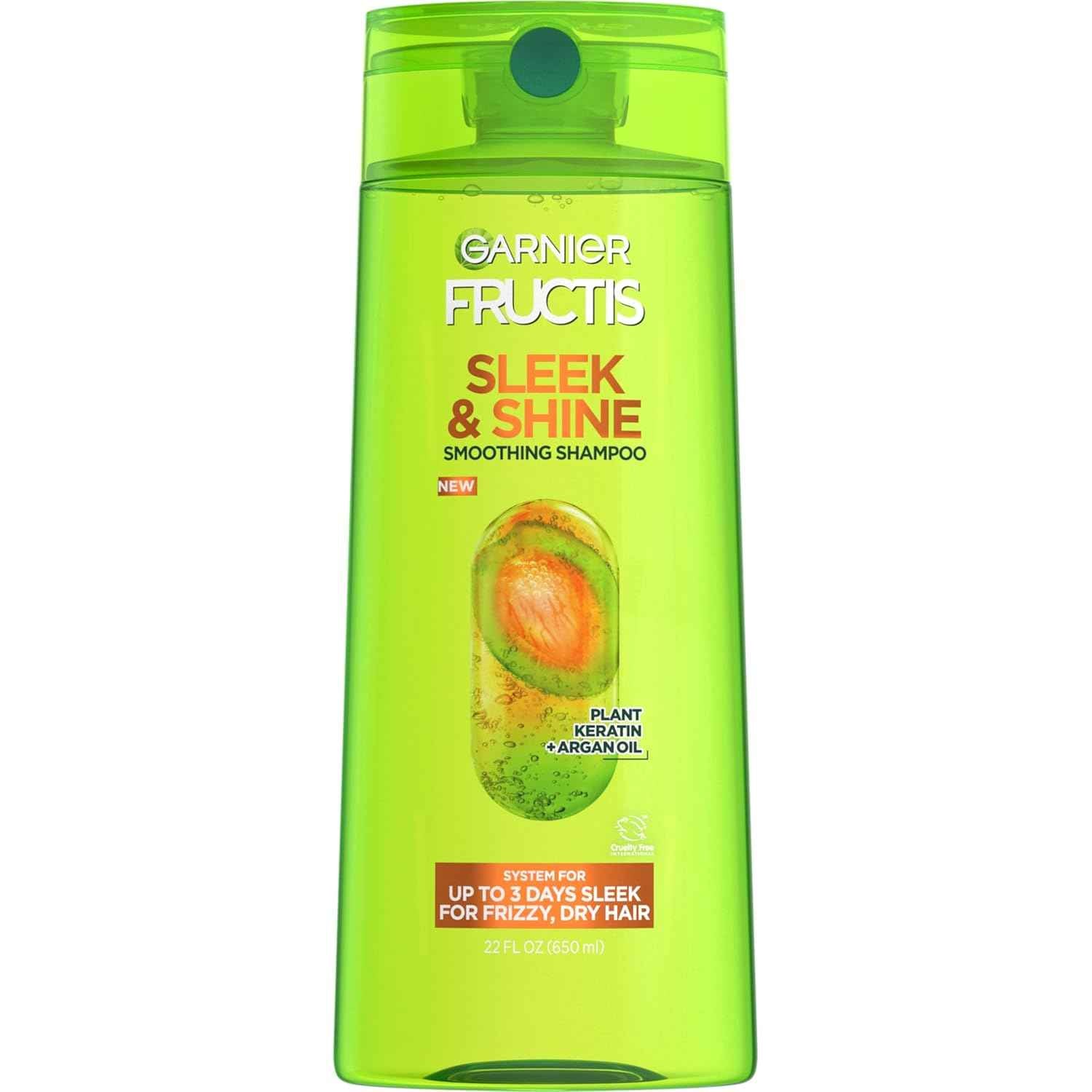 Garnier Fructis Sleek & Shine Shampoo, Frizzy, Dry, Unmanageable Hair