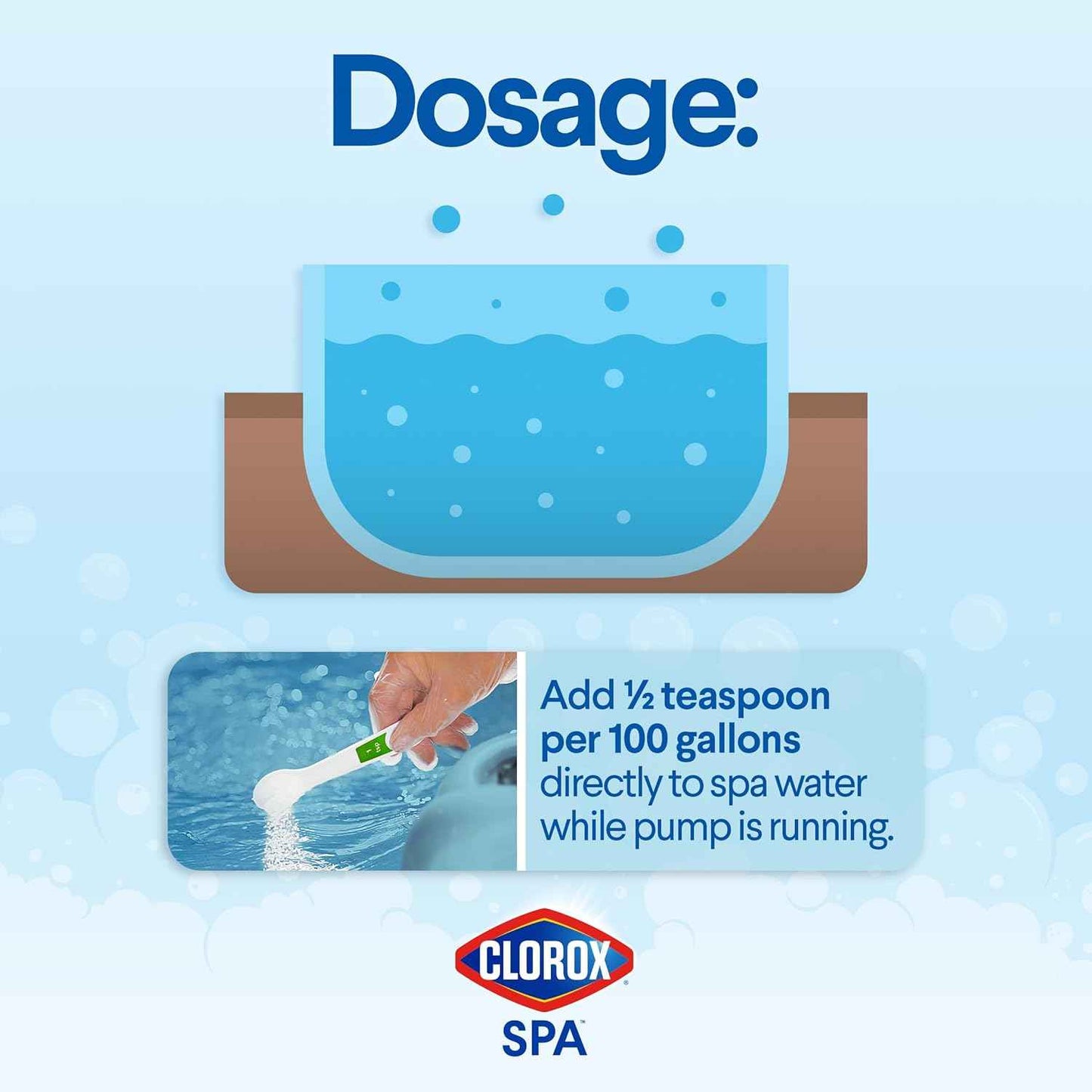 Clorox® Pool&Spa™ Spa Water All-in-One Sanitizer & Shock, Destroys Contaminants, Clears Cloudy Water