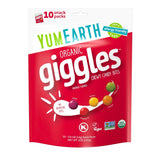 YumEarth Organic Sour Giggles Chewy Candy - Allergy Friendly (Top 9 Free), No Artificial Dyes or Flavors, Non GMO, Gluten Free, Vegan - Individually Wrapped Sour Snack Packs - 0.5 Ounce (Pack of 10)