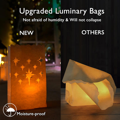 Homemory_Luminary_Bags_with_Flameless_LED_Tealights,_24_Bags,_Warm_White_Lights,_Electric_Tea_Candles_for_Wedding,_Party,_Christmas,_150+_Hours