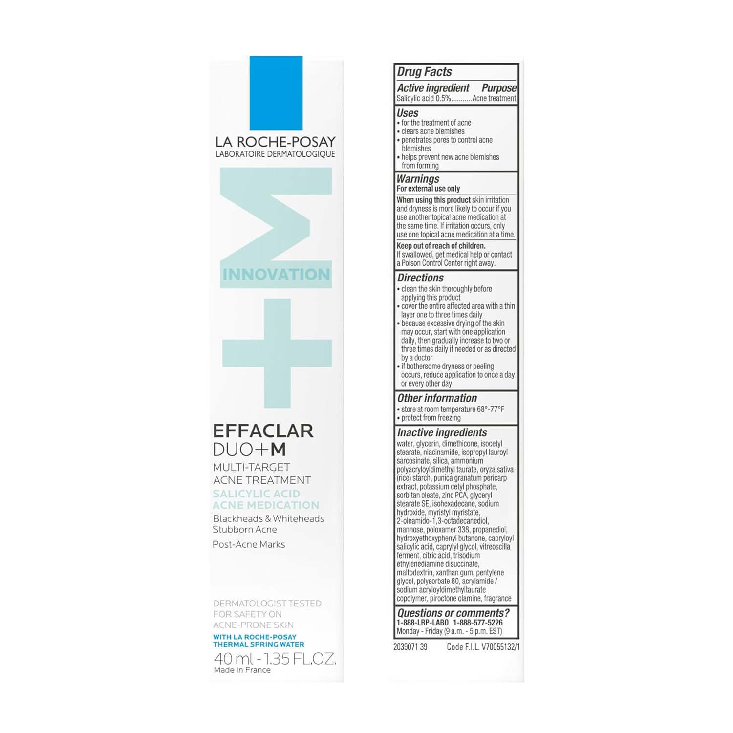 La_Roche-Posay_Effaclar_Salicylic_Acid_Acne_Treatment_For_Face,_Mattifying_Acne_Gel_Cream_Spot_Treatment_for_Blackheads,_Whiteheads_&_Pores,_Prevents_New_Pimples,_Non-Greasy,_Sensitive_Skin_Safe