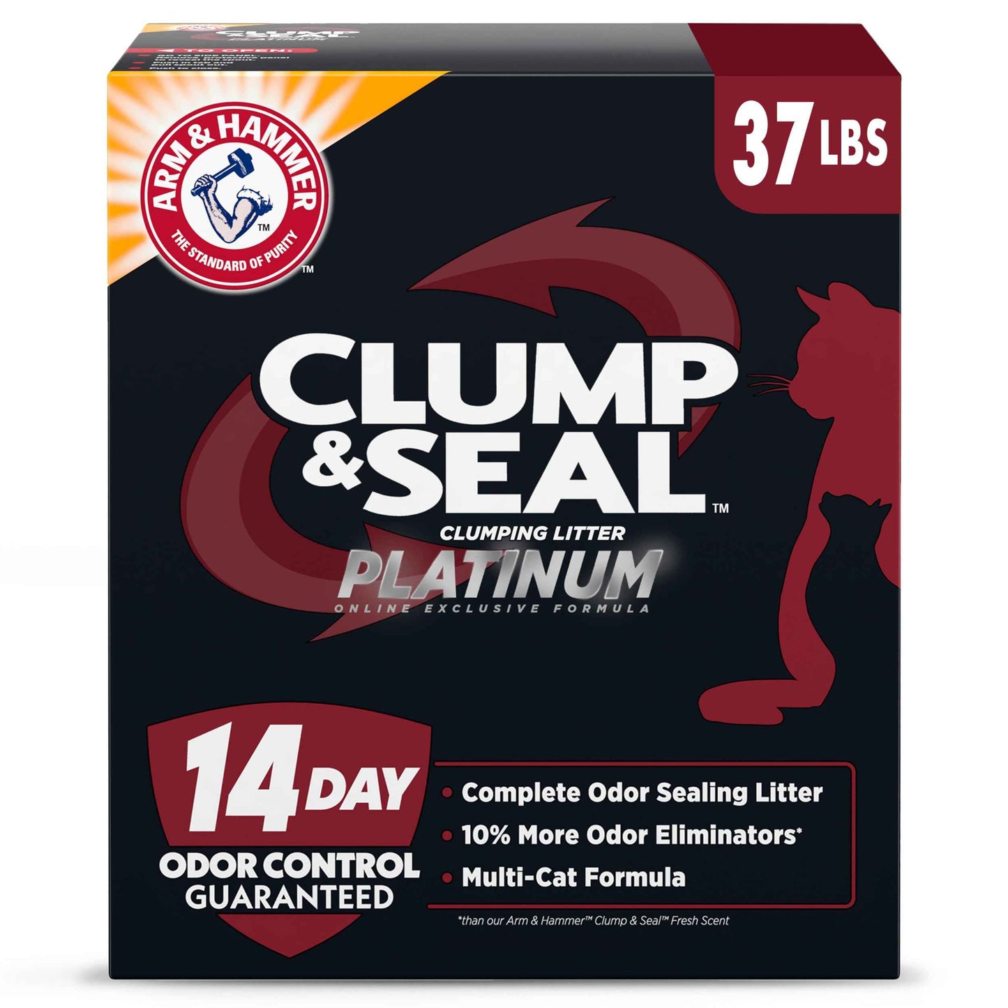 ARM & HAMMER Clump & Seal, Easy Clean Technology with No Scrubbing, 14-Day Odor Control
