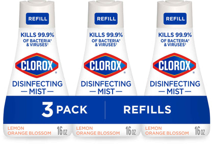 Clorox Disinfecting Mist, Lemon and Orange Blossom, 1 Spray and 1 Refill