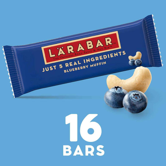 Larabar Blueberry Muffin Fruit and Nut Bars, Gluten Free and Vegan, 25.6 oz, 16 Ct