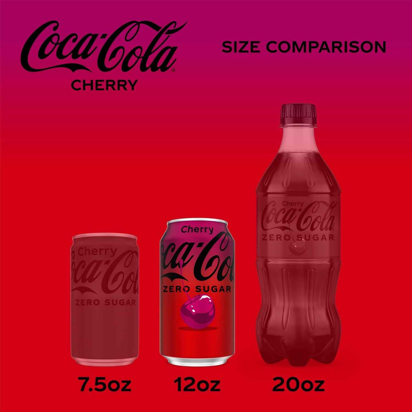 Coca-Cola Cherry Zero Soda | Zero Sugar Cherry Vanilla, 12 Fl Oz (pack of 12)