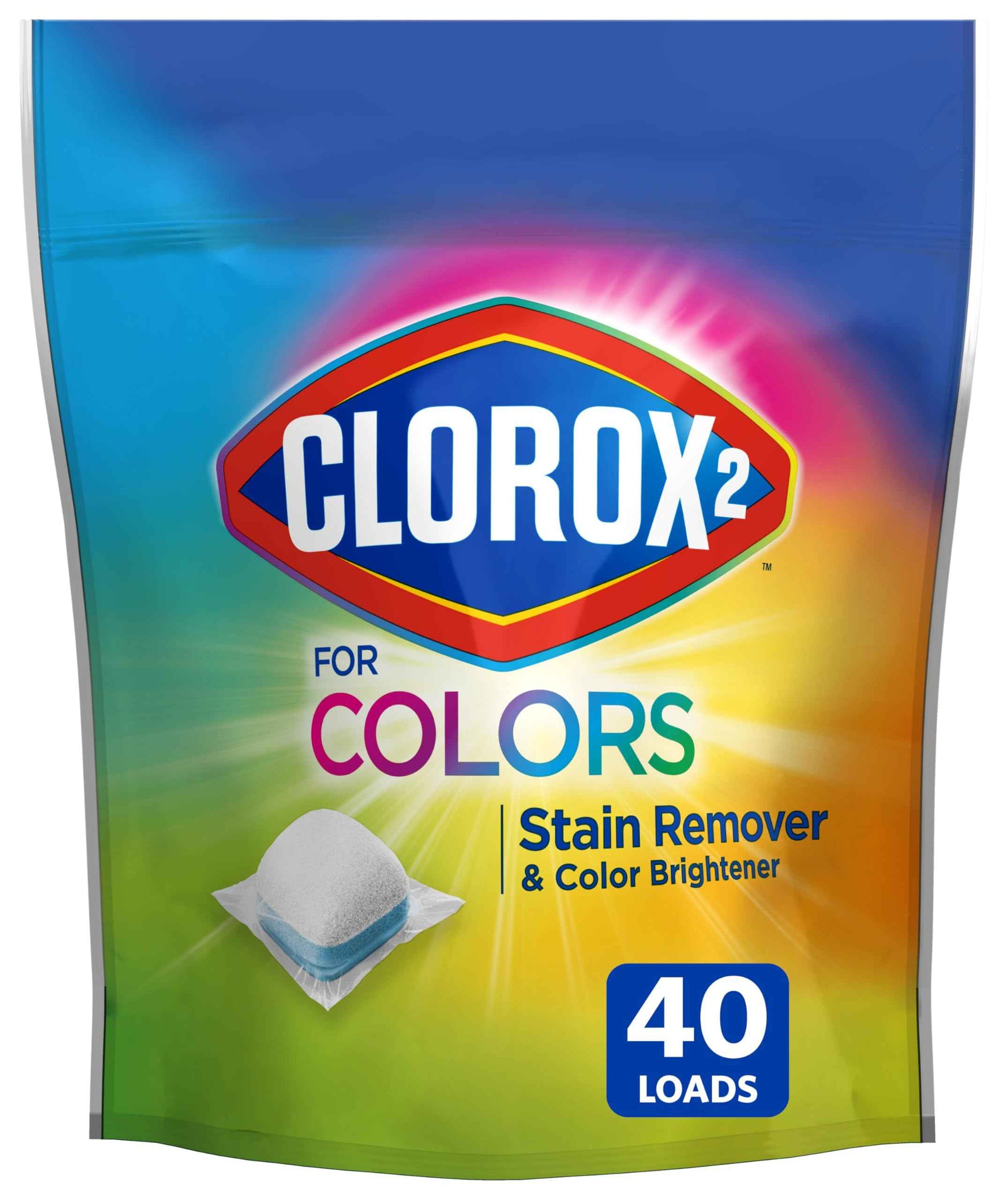 Clorox 2 for Colors - Stain Remover and Color Brightener Packs, 40 Count