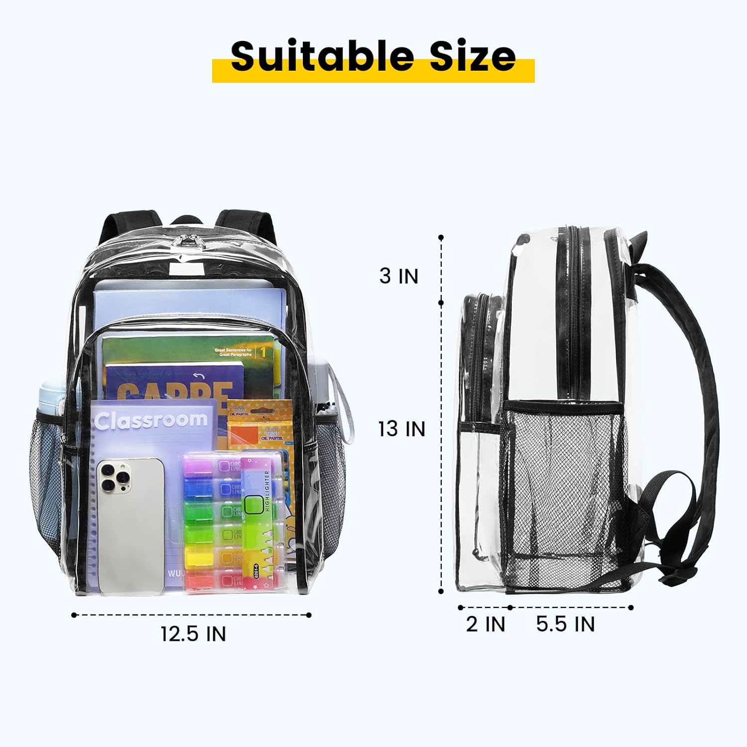 Vorspack_Clear_Backpack_Heavy_Duty_-_Clear_Backpacks_for_School_Transparent_Bookbag_for_Girls_Boys_Large_See_Through_Bag_for_Work,_College,_Concert_-_Black