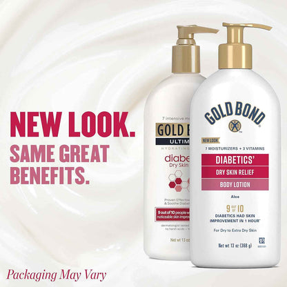 Gold Bond Diabetics' Dry Skin Relief Body Lotion. With Aloe to Moisturize & Soothe, Diabetic Lotion for Dry Skin
