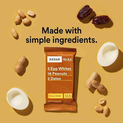 RXBAR Protein Bars, 12g Protein, Gluten Free Snacks, Snack Bars, Peanut Butter