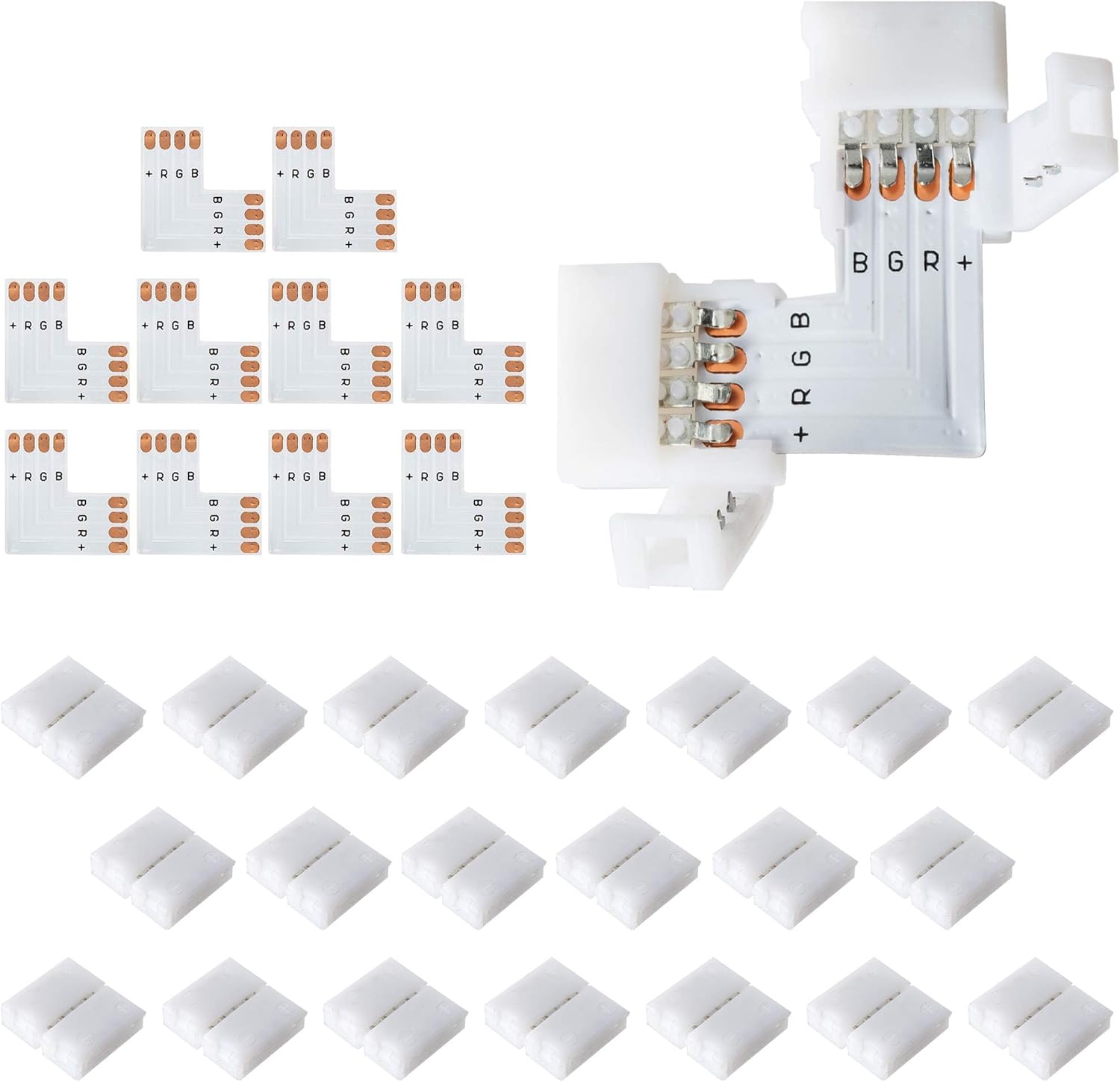 JACKYLED_20Packs_L_Shape_LED_Connectors_with_22Pcs_Clips_10mm_for_Strip_Lights