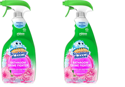 Scrubbing Bubbles Bathroom and Shower Cleaner Disinfectant Spray, Bathroom Grime Fighter, Citrus Scent, 32oz