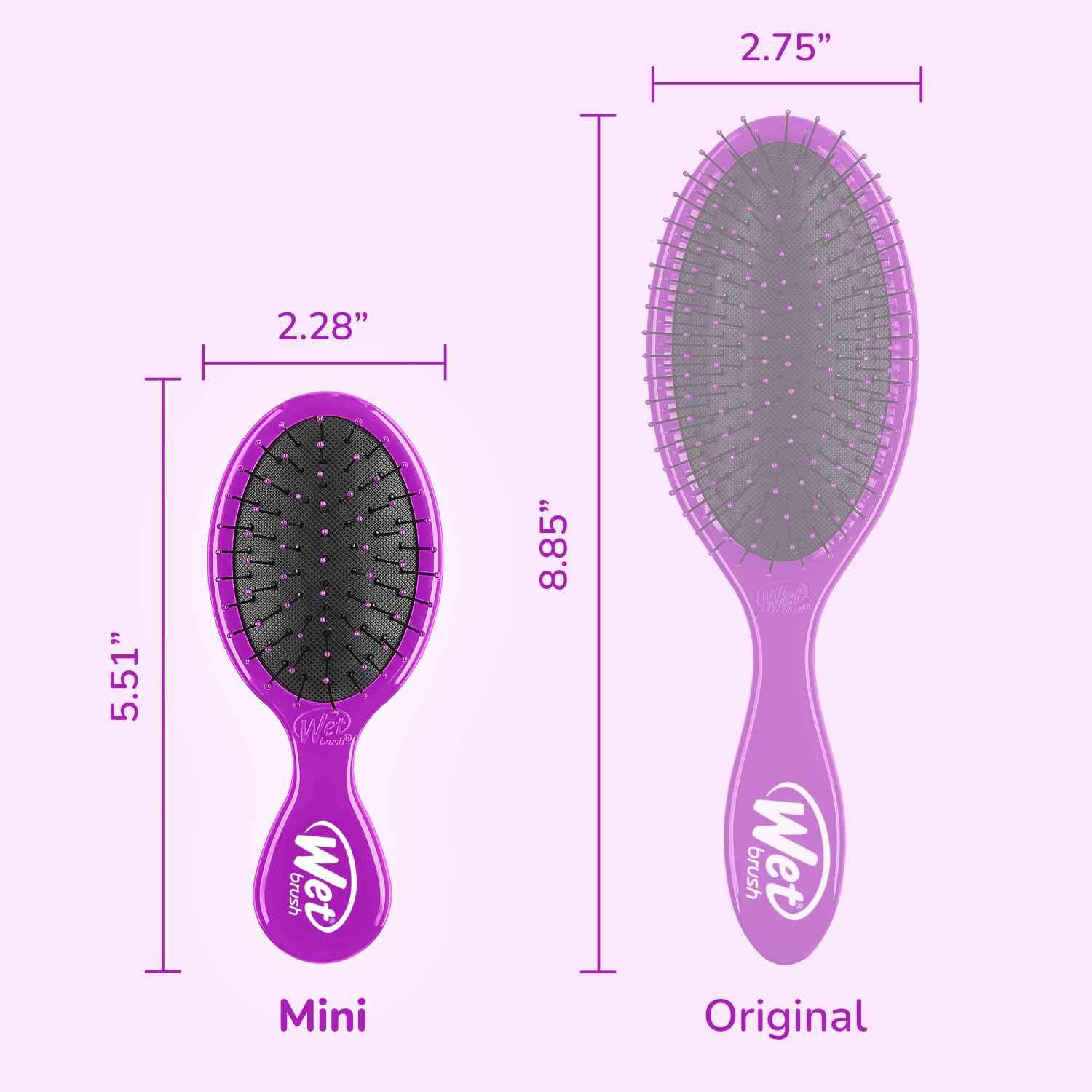 Wet Brush Mini Detangler Hair Brush, Detangling Travel Hair Brush - Ultra-Soft IntelliFlex Bristles Glide Through Tangles with Ease - Pain-Free - All Hair Types