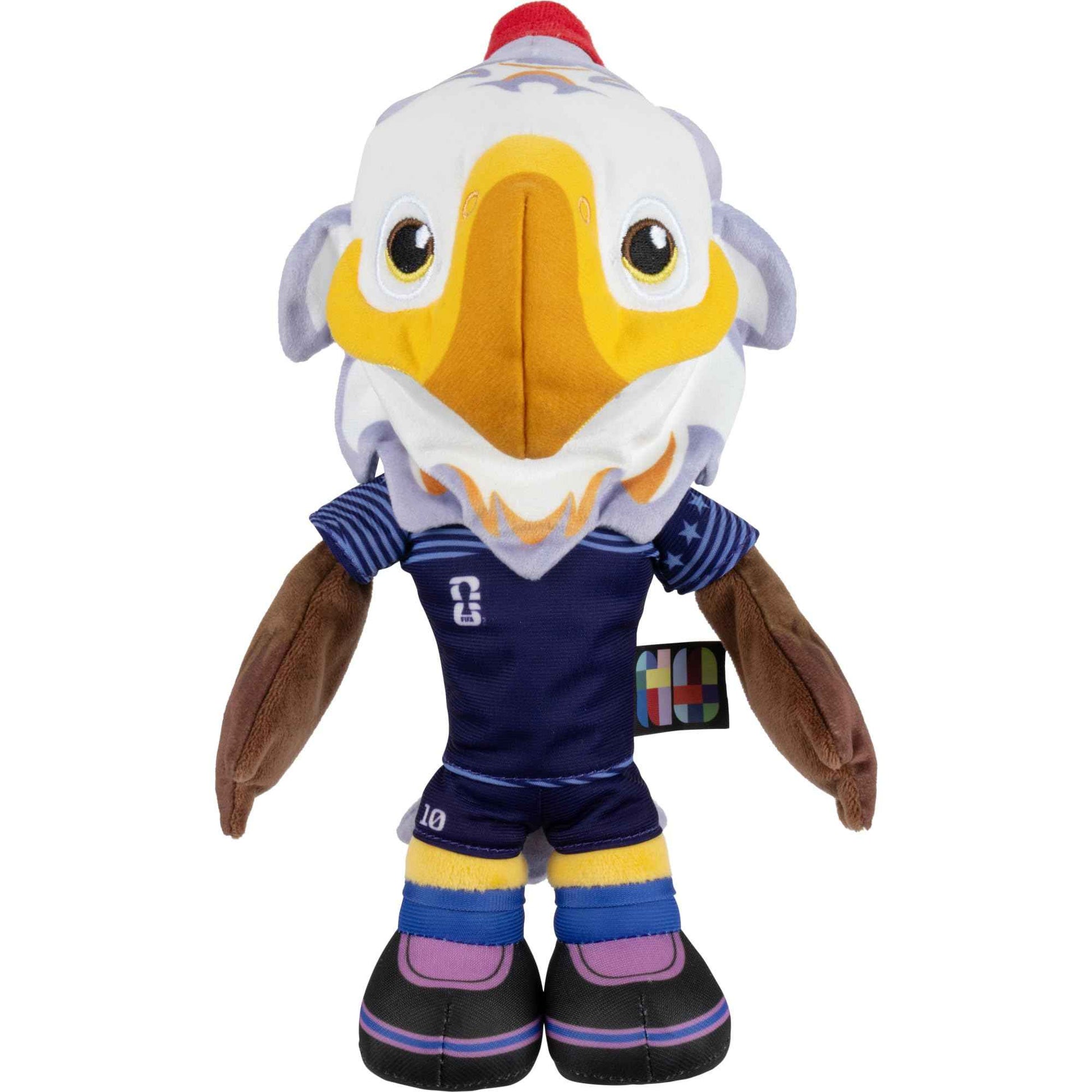 Jazwares FIFA® World Cup 2026 USA 8-Inch Plush - Official Clutch™ Bald Eagle Mascot with Blue Uniform, Soft Collectible Toy for Fans - Ages 3+
