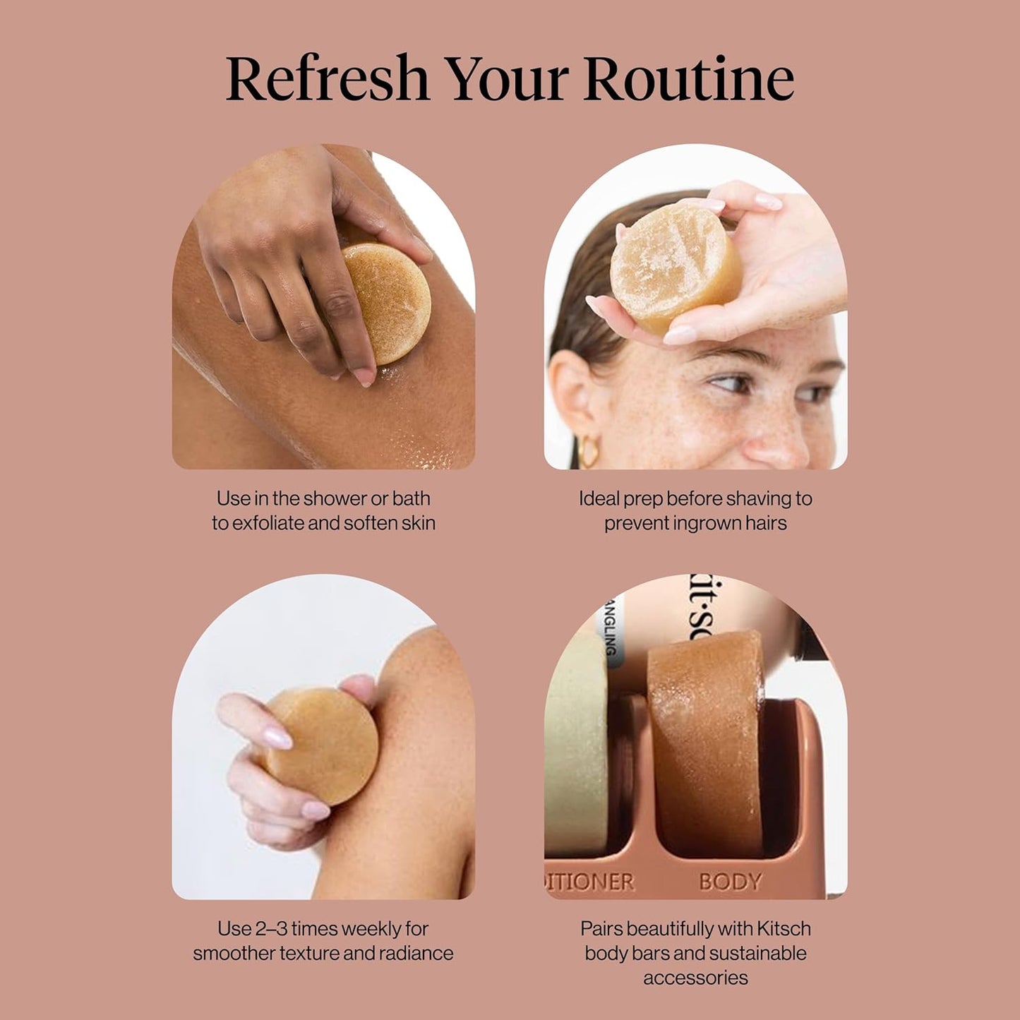 Kitsch_Exfoliating_Sugar_Body_Scrub_Bar_Soap_–_Polishing_Soap_Bar_with_Granules,_Walnut_Shell_&_Coconut_Oil_–_Hydrating_Exfoliating_Body_Scrub_for_Smooth,_Glowing_Skin_Care_–_Made_in_the_USA_-_4_oz