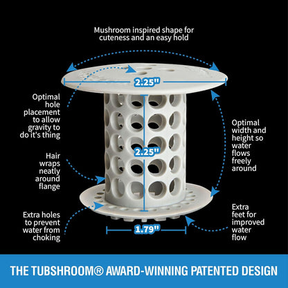 TubShroom_the_Revolutionary_Tub_Drain_Protector_Hair_Catcher/Strainer/Snare,_Gray_(TSGRA454)