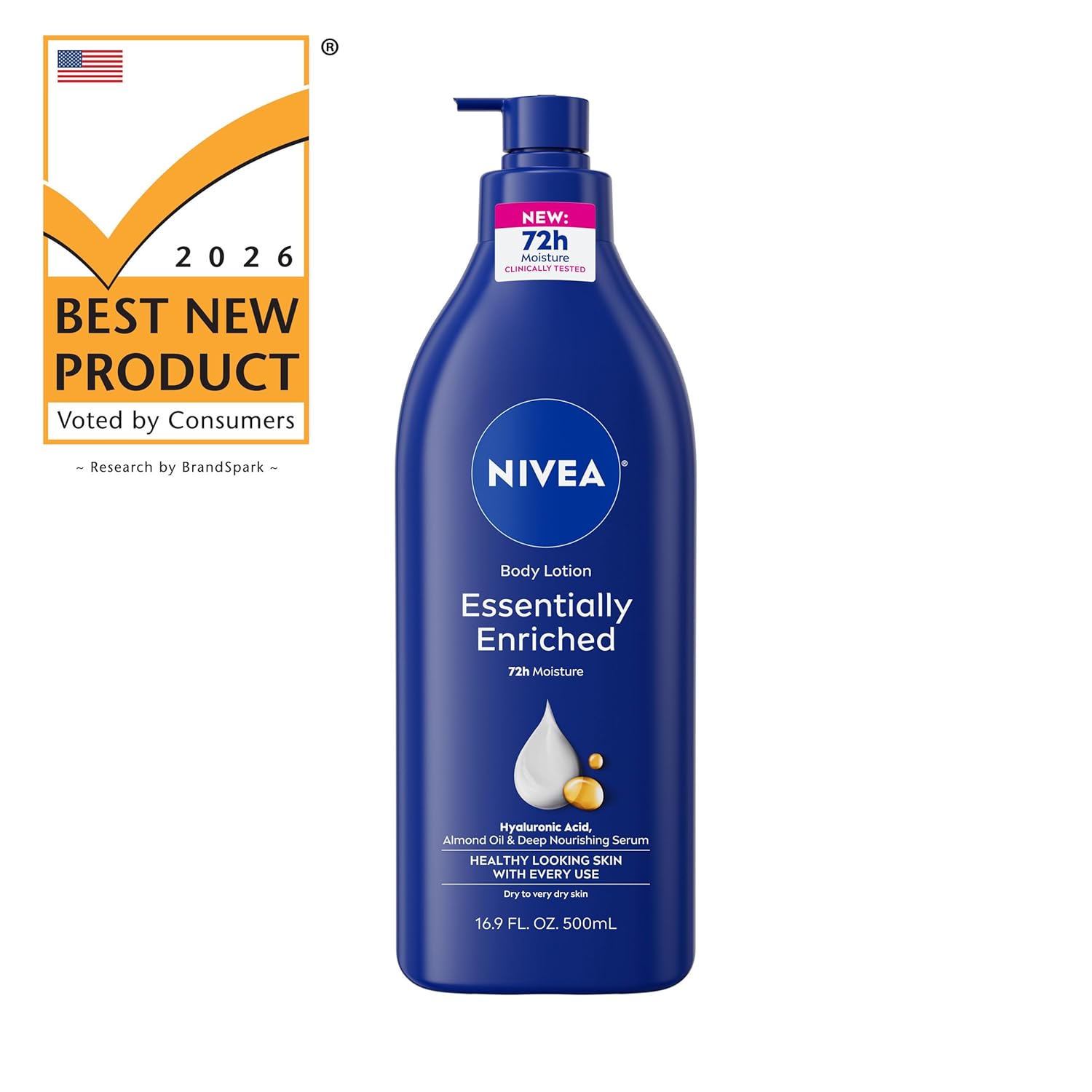 NIVEA_Essentially_Enriched_Body_Lotion_for_Very_Dry_Skin_with_Hyaluronic_Acid,_Almond_Oil_and_Deep_Nourishing_Serum,_72-Hour_Body_Moisturizer,_16.9_Fl_Oz_Pump_Bottle
