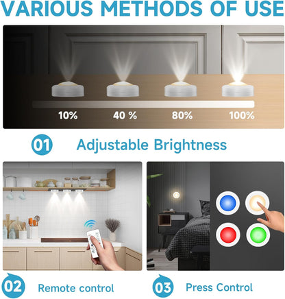 LED_Puck_Lights_with_Remote_Control,_Wireless_Under_Cabinet_Lighting,Color_Changing_Lights_with_Dimmer_and_Timer,_AAA_Battery_Operated_Powered_Push_Night_Lights_(3_Pack_White)