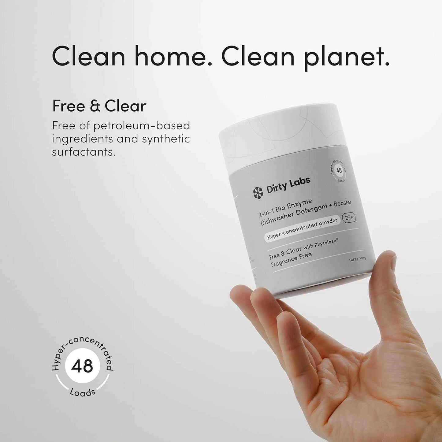 Dirty Labs | Dishwasher Detergent and Booster | Ultra Clean, Spot Free, Quick Wash Optimized | Hyper Concentrated