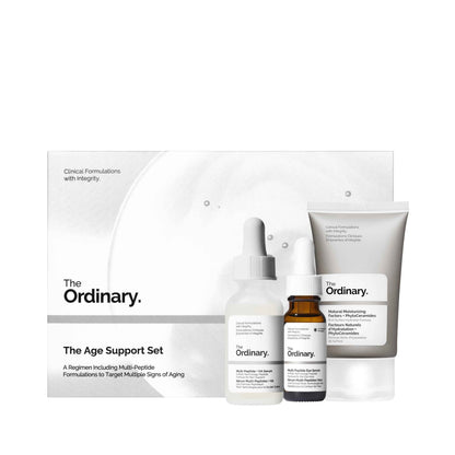 The Ordinary Age Support Set - 3-Step Anti-Aging Skin Regimen with Multi-Peptide + HA, Multi-Peptide Eye Serum, and Natural Moisturizing Factors + PhytoCeramides | Skincare Set