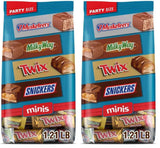 SNICKERS, TWIX, MILKY WAY & 3 MUSKETEERS Minis Milk Chocolate Bars Variety Pack, Party Size, 19.49 Oz Bulk Bag