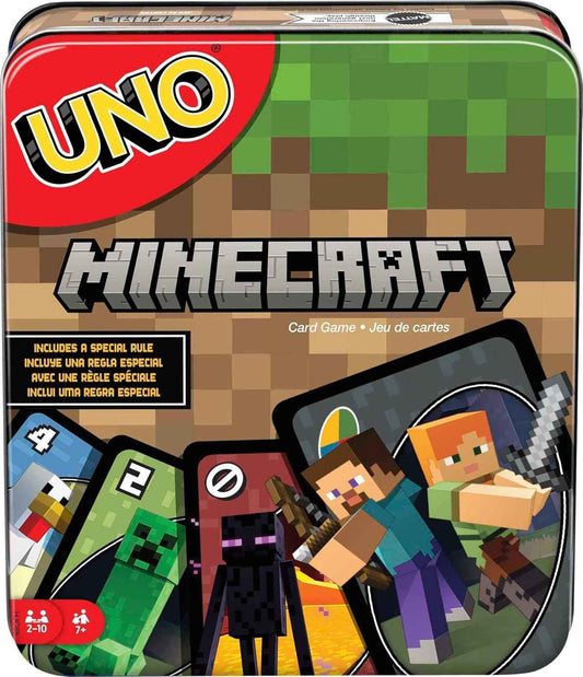 Mattel Games UNO Card Game, Gifts for Kids and Family Night, Themed to Video Game, Travel Games, Storage Tin Box