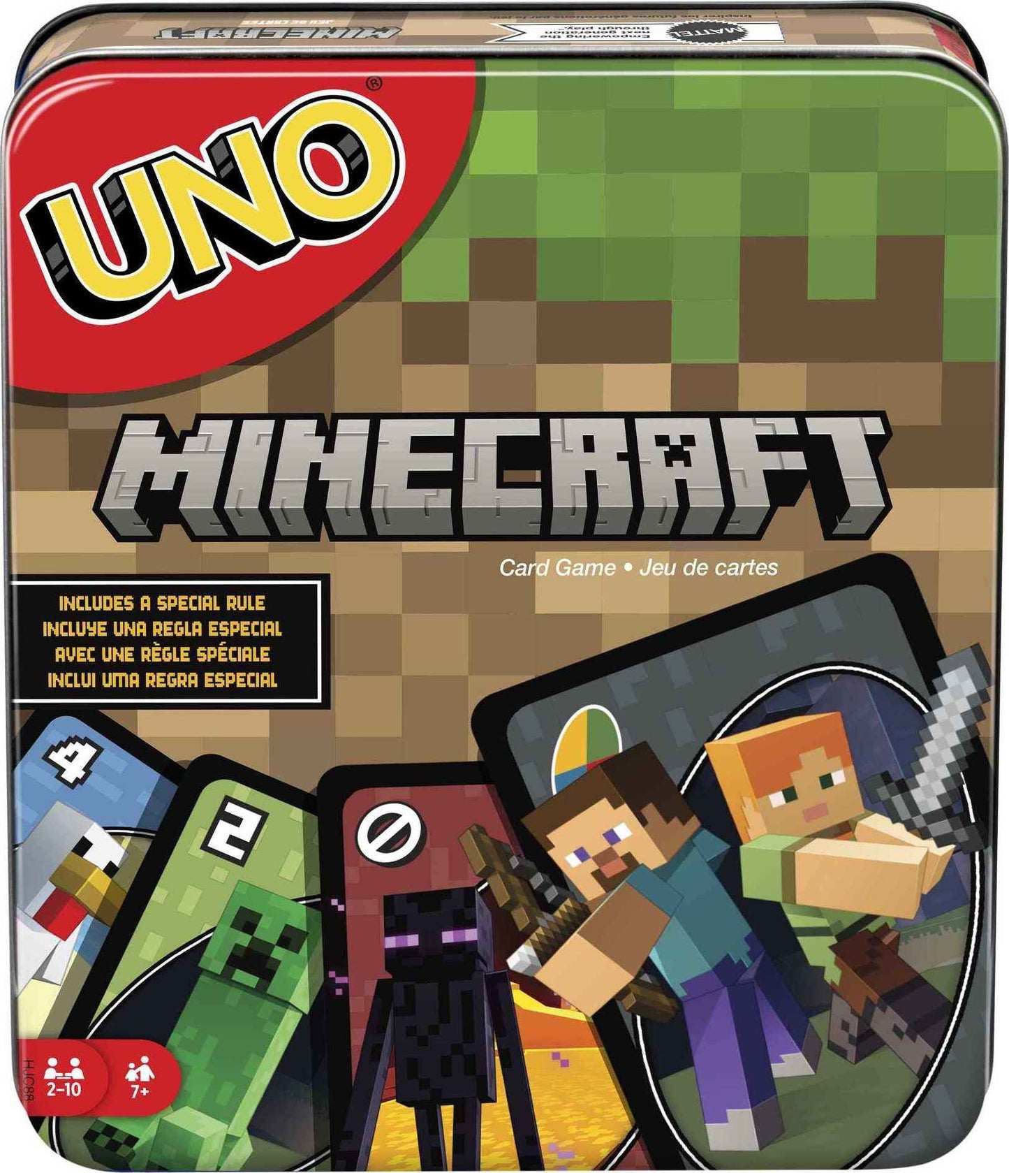 Mattel Games UNO Card Game, Gifts for Kids and Family Night, Themed to Video Game, Travel Games, Storage Tin Box