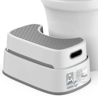 MR.SIGA Toilet Stool Squat Adult, Bathroom Stool Heavy Duty, Anti Slip Toilet Step for Bathroom, Toddler Step Stool for Kids