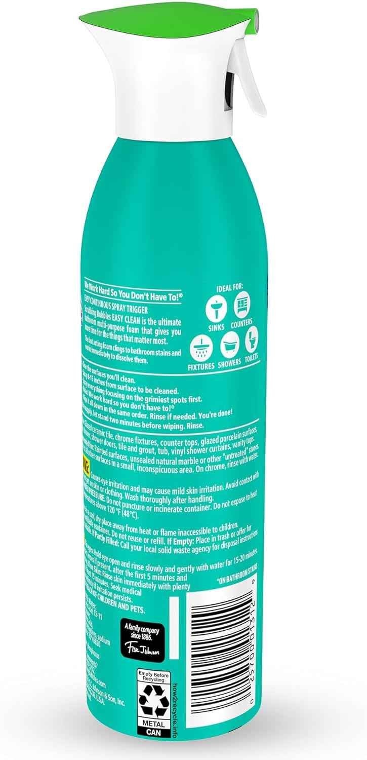 Scrubbing Bubbles Easy Clean Foaming Multipurpose Bathroom Cleaner, Continuous Spray Bottle, Fast Acting Foam, 13.58 Ounce